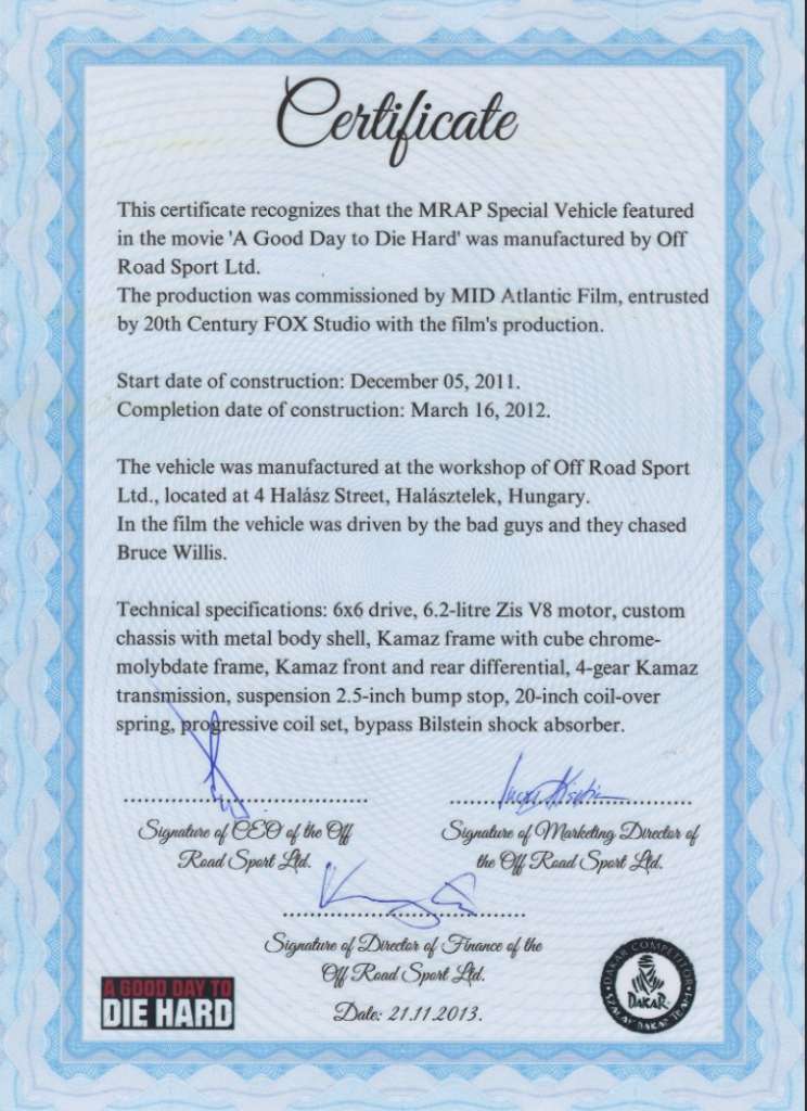 certificate
